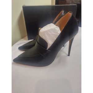 Miss Left Women Black Stiletto High Heel Loafer Pumps Pointed Toe  size 9